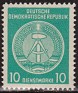 Germany 1954 Coat Of Arms 10 DM Green Scott O4